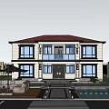 Modern Detached Villa Exterior Design With Stone Pathway Swimming Pool And Greenery