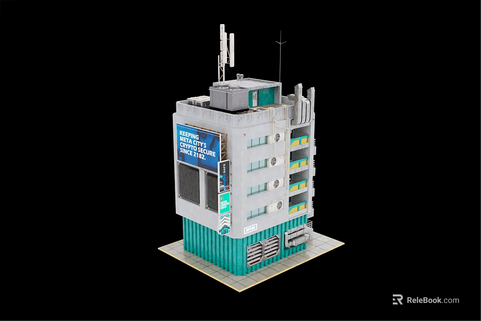 Future Architecture Multi Story Green Energy Building With Modern Tech Features 3d model