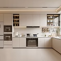 Modern Open Kitchen Interior Design With Island Counter Appliances And White Cabinets