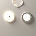 Illuminated Ceiling Lights Three Different Designs Shell Irregular Ring And Textured Circular On Light Wall 3d model