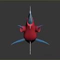 Vibrant Blue Fish Character In Red Clothing With Colorful Shoes On Dark Surface