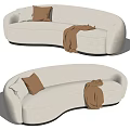 Modern Multiplayer Sofa Multiplayer Curved Sofa 3d model