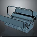 Blue Metal Storage Basket With Handles And Compartments For Home Organizing