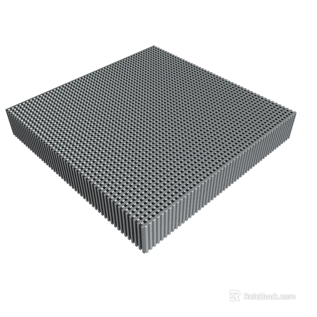 Gray Honeycomb Structured Square Mat With Grid Pattern And Durable Design 3d model 