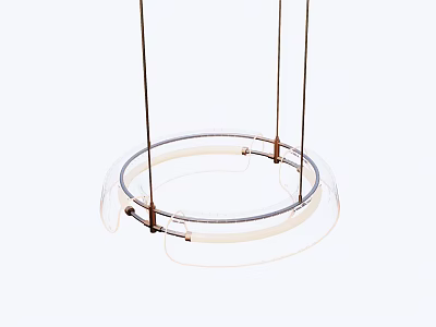 Modern Ring Shaped Pendant Light With Transparent Glass Shade And LED Illumination 3d model