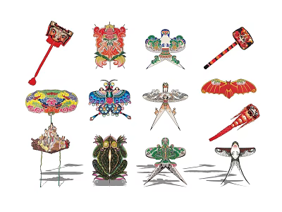 Chinese Kite Folk Zheng 3d model
