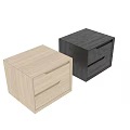 Sleek Modern Black Wooden Nightstand With Two Drawers Bedroom Furniture Design