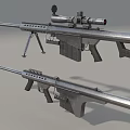 Two Modern Tactical Rifles with Scope Magazine and Durable Metal Structure