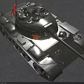 Vintage Green Military Tank With Red Flag And Yellow Star Decoration