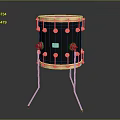 High Quality Black Percussion Drum with Golden Rim and Metal Stand Musical Instrument for Performance