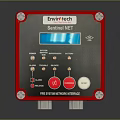 Red Electronic Control Unit With Display Screen Buttons And Ports For Household Use