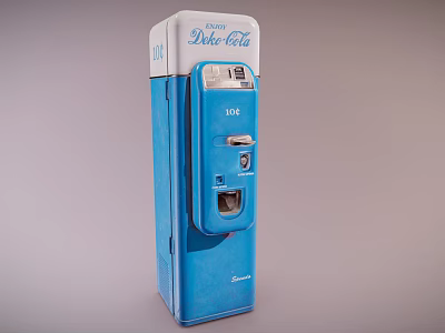 Retro Blue Coca-Cola Commercial Vending Machine With Classic Design For Business Use 3d model