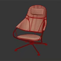 Beige Upholstered Accent Chair with Headrest Black Metal Five Star Base Modern Design