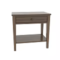 Simple Wooden Bedside Table With Single Drawer And Lower Shelf Design 3d model