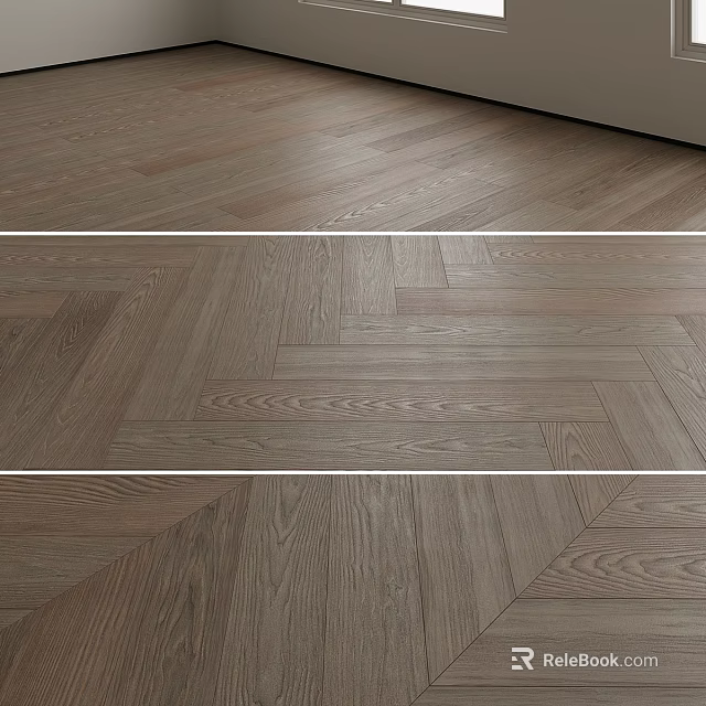 Wooden Floor Components With Herringbone And Straight Lay Patterns Natural Texture 3d model