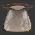 Elegant Vintage Accent Chair With Carved Wooden Backrest And Beige Upholstered Seat