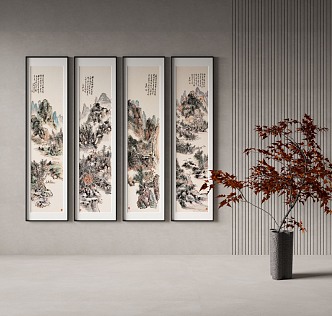 New Chinese Landscape Painting Decorative Painting 3d model