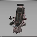 Pink Furniture Chair With Seatbelt And Armrests On Metal Base