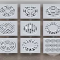 Various Decorative Floor Drain Designs With Unique Metal Grate Patterns 3d model