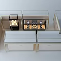 Jewelry Display Shelves With Glass Cabinets Modern Lighting And Countertop Design