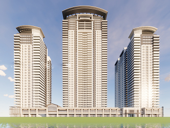 High-rise residential buildings in modern residential areas 3d model