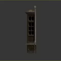 Classic Decorative Casement Window With Stone Frame Wooden Structure And Yellow Glass
