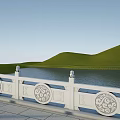 Stone Arch Bridge With Multiple Arches Over Calm Water And Decorative Railings