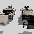 Military Vehicles In Camouflage And Beige With Off Road Design And Roof Equipment