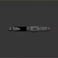 Silver And Black Metallic Weapon With Spiral Hilt Design And Reflective Surface