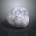 Natural Gray Stone with Speckled Texture and Smooth Surface on Dark Background with Reflection 3d model