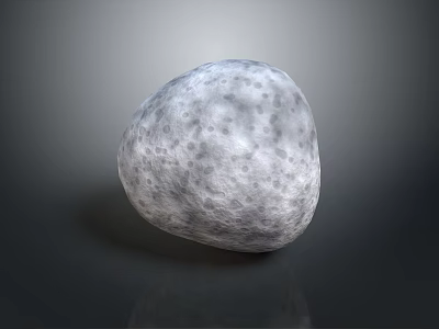 Natural Gray Stone with Speckled Texture and Smooth Surface on Dark Background with Reflection 3d model