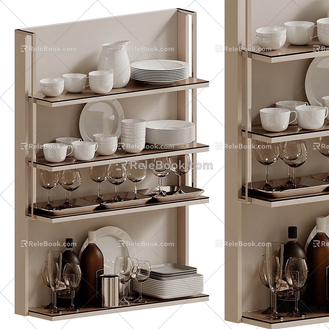 Modern Cabinet Tableware Combination Plate 3d model