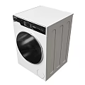 Haier Modern White Front Loading Washing Machine with Circular Door and Control Panel 3d model