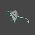 3D Rendered Dragon Character With Blue Scales White Wings And Detailed Features