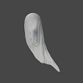 Classic White Floating Ghost Game and Movie Character with Open Mouth