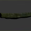 Ancient Bronze Carved Sculpture With Rectangular Grid Pattern And Loop Handle
