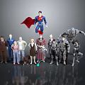 Game and Movie Characters Collection with Superman and Diverse Action Figures