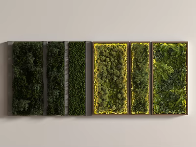 Green Plant Wall With Multiple Panels Various Green Shades Decorative Wall Design 3d model