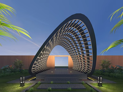 Modern Landscape Gallery Rack Flower Rack Grape Rack Plant Climbing Rack Outdoor Special-shaped Gallery Rack 3d model