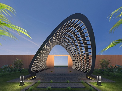 Modern Landscape Gallery Rack Flower Rack Grape Rack Plant Climbing Rack Outdoor Special-shaped Gallery Rack 3d model