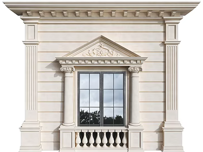 French window exterior 3d model