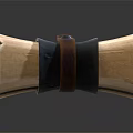 Rolled Wooden Like Object With Black And Brown Leather Straps 3d model