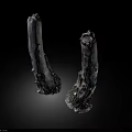 Two Natural Wood And Stone Sculptures With Textured Surface For Decorative Art Pieces