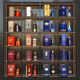 Modern Liquor Maotai Sky Blue Ornaments 3d model