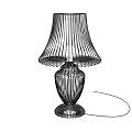 Modern Elegant Table Lamp with Wireframe Shade and Minimalist Base Structure