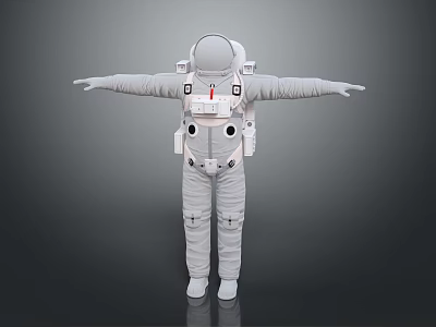 Detailed Astronaut In White Spacesuit With Arms Outstretched For Space Exploration 3d model