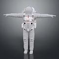 Detailed Astronaut In White Spacesuit With Arms Outstretched For Space Exploration