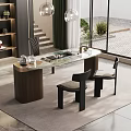 Modern Minimalist Tea Table and Chairs with Glass Top and Wooden Legs in Interior Design