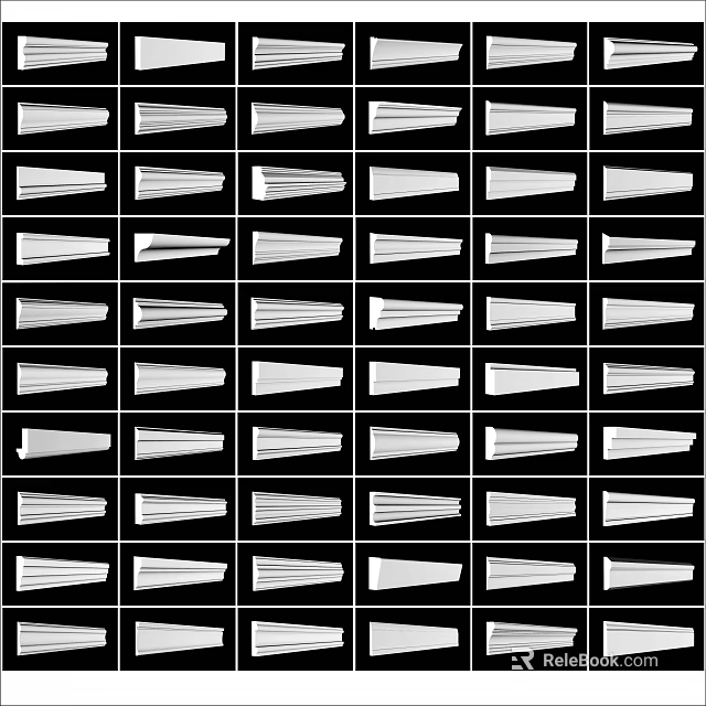 Decorative Corner Trim In Various Styles For Home Interior Design Projects 3d model 