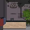 AMBELI Clothing Store Interior With Chandelier Reception Counter Green Plant And Clothes On Racks